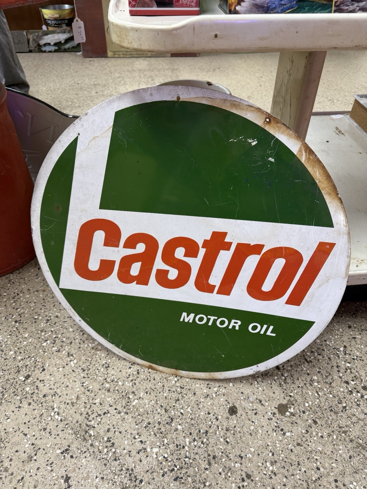 Vintage Original Castrol Motor Oil Metal Advertising Sign Gas & Oil Nice