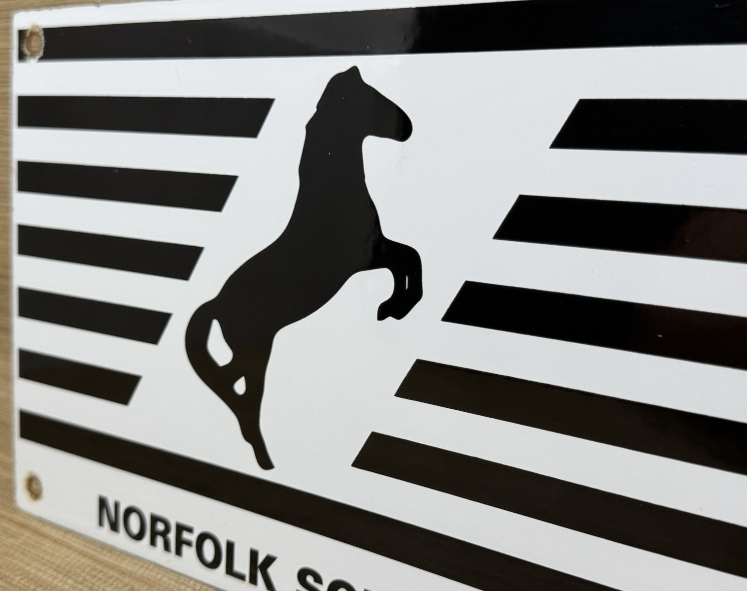 VINTAGE NORFOLK SOUTHERN PORCELAIN SIGN RAILROAD TRAIN SATIATION GAS OIL