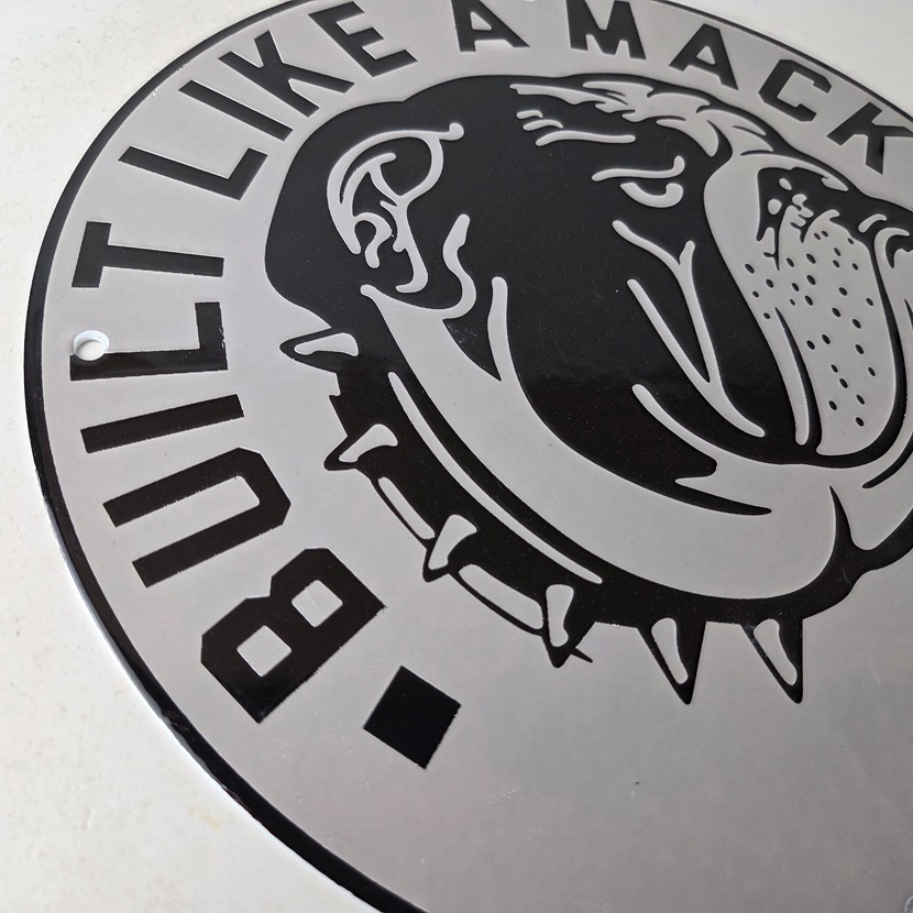 Vintage Mack Trucks Sign – Diesel Bulldog Auto Gas Pump Porcelain Sign