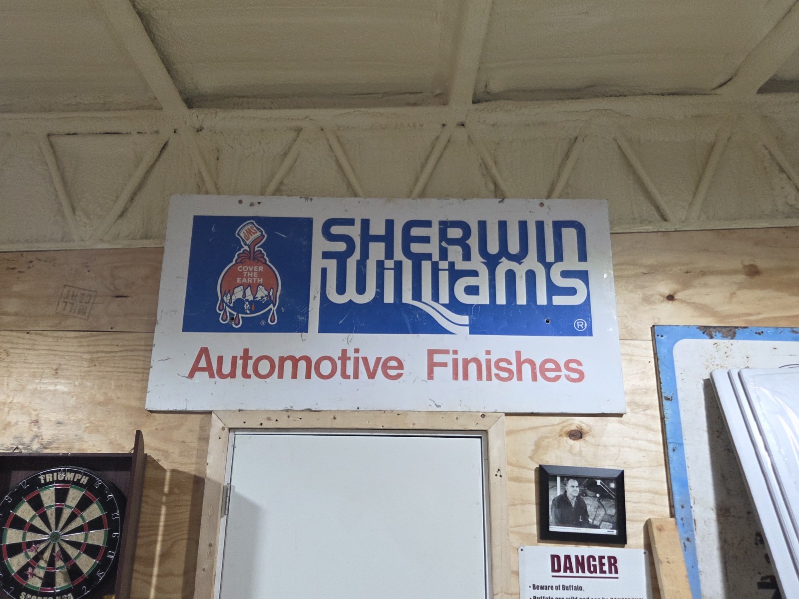 Huge Sherwin-Williams Automotive Finishes 70″x34″ Vintage Sign Man Cave Garage