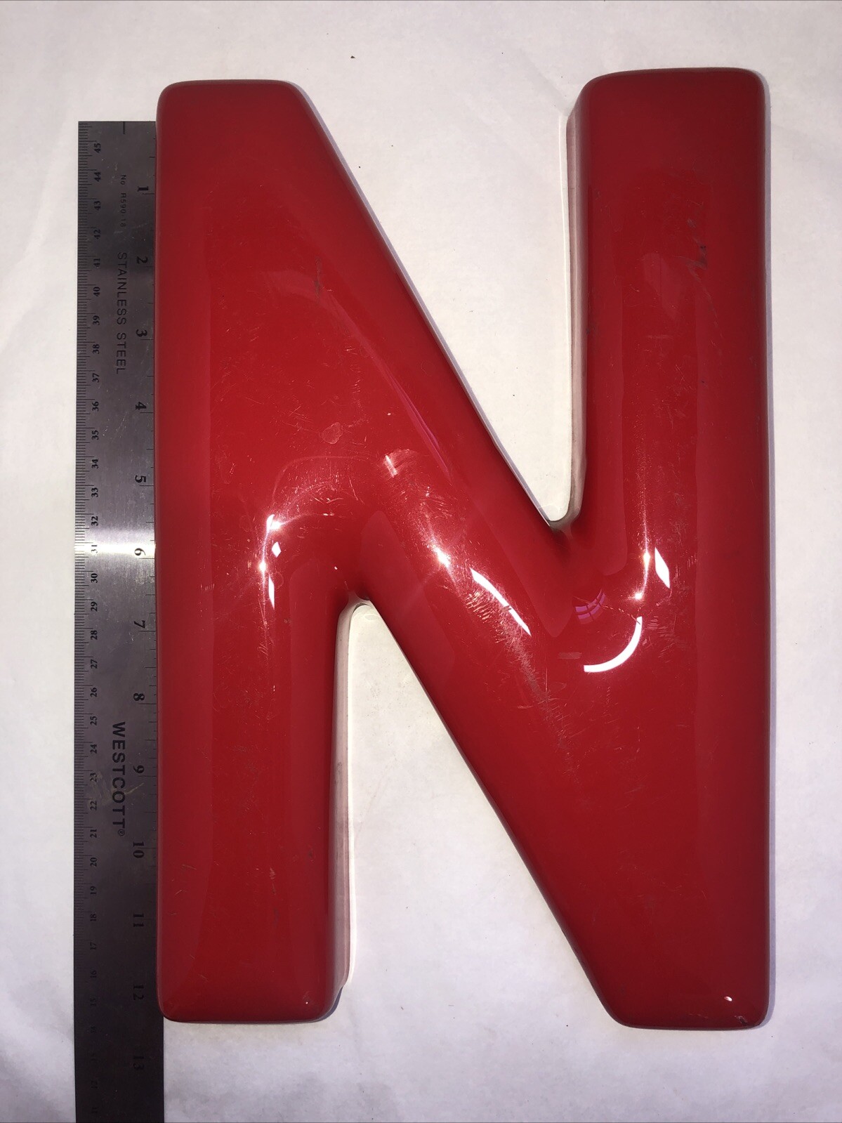 Vintage Large Plastic Red Letter Sign 12”