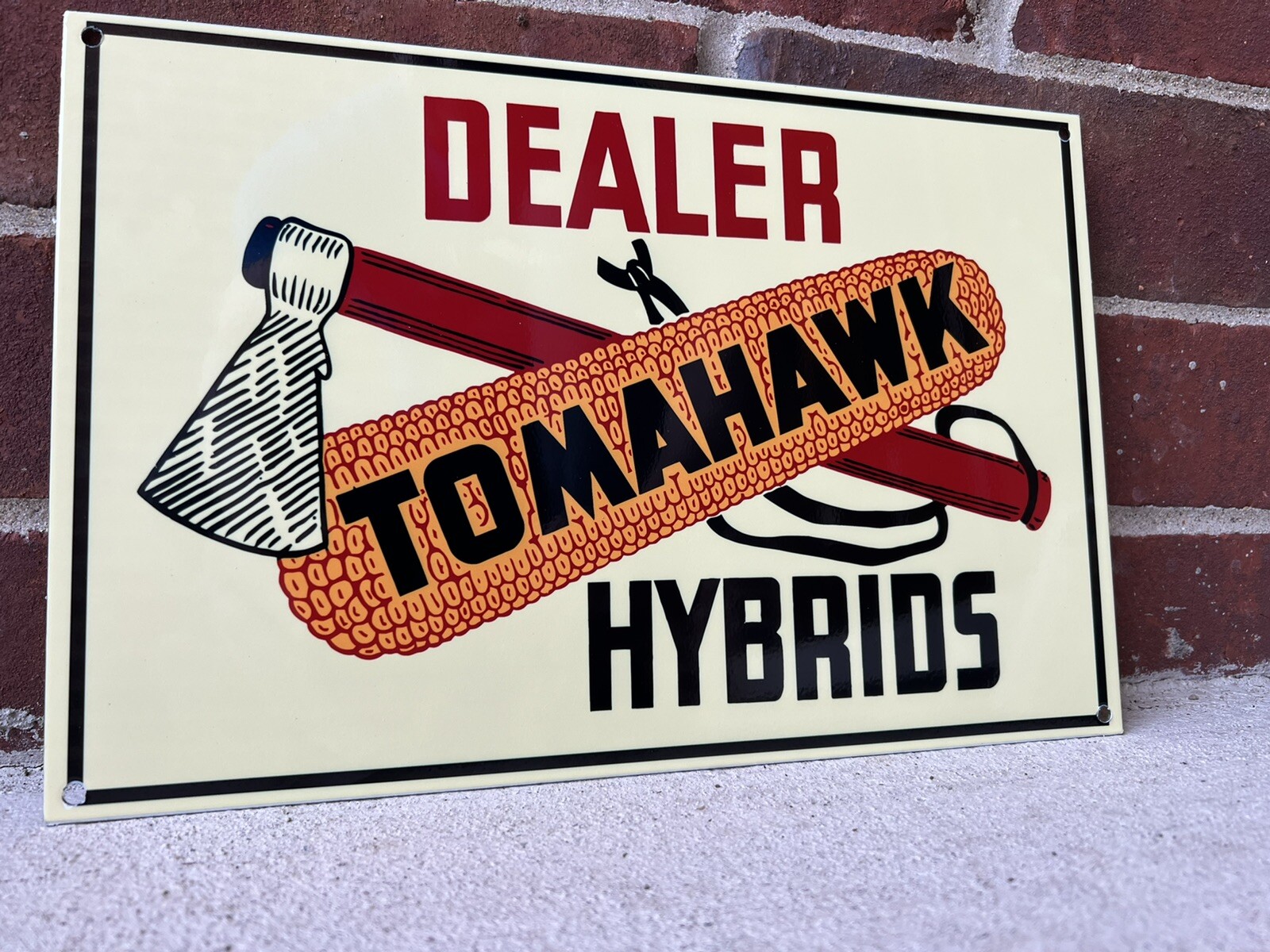 12” Indian Tomahawk Hybrids Seed Corn Farming Co-op Vintage Style Steel Sign