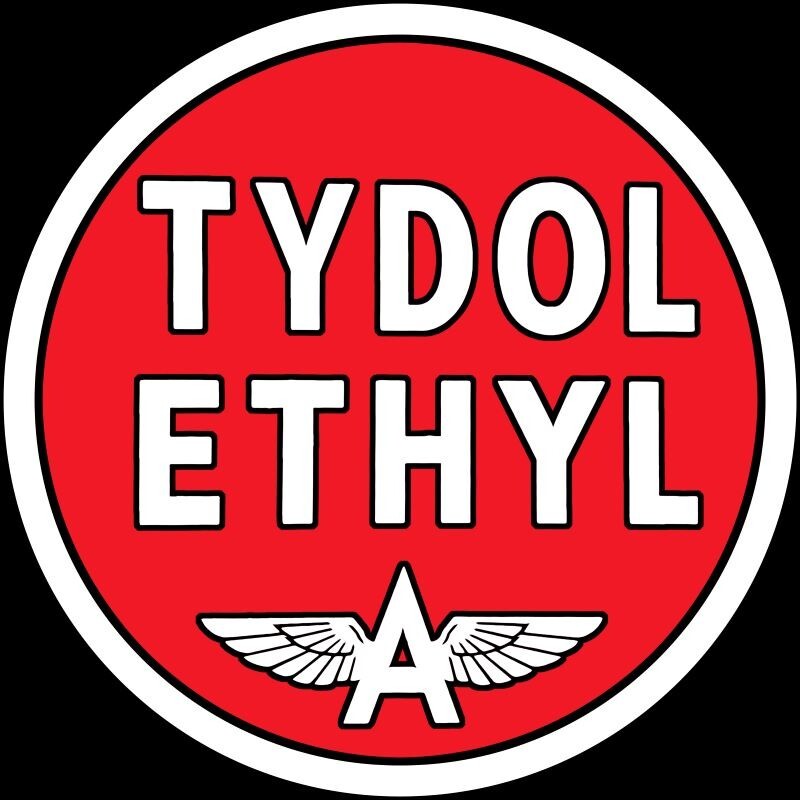 Flying A Tydol Gasoline w/ Ethyl NEW Sign: 18″ Dia. Round USA STEEL XL- 4 LBS