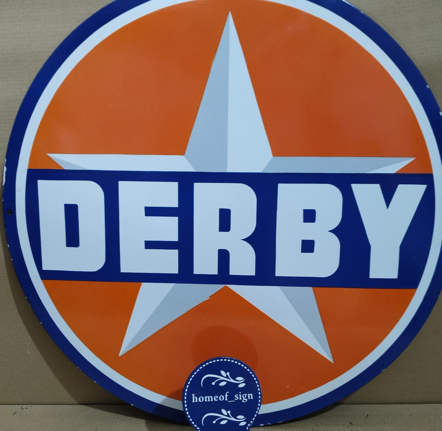 Derby Porcelain Enamel Sign 30 X 30 Inches 1 sides