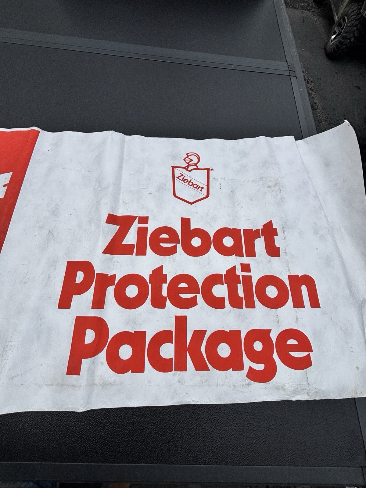 RARE Ziebart 10 Foot Store Front Paper Sign Protection Service AUTO Memorabilia