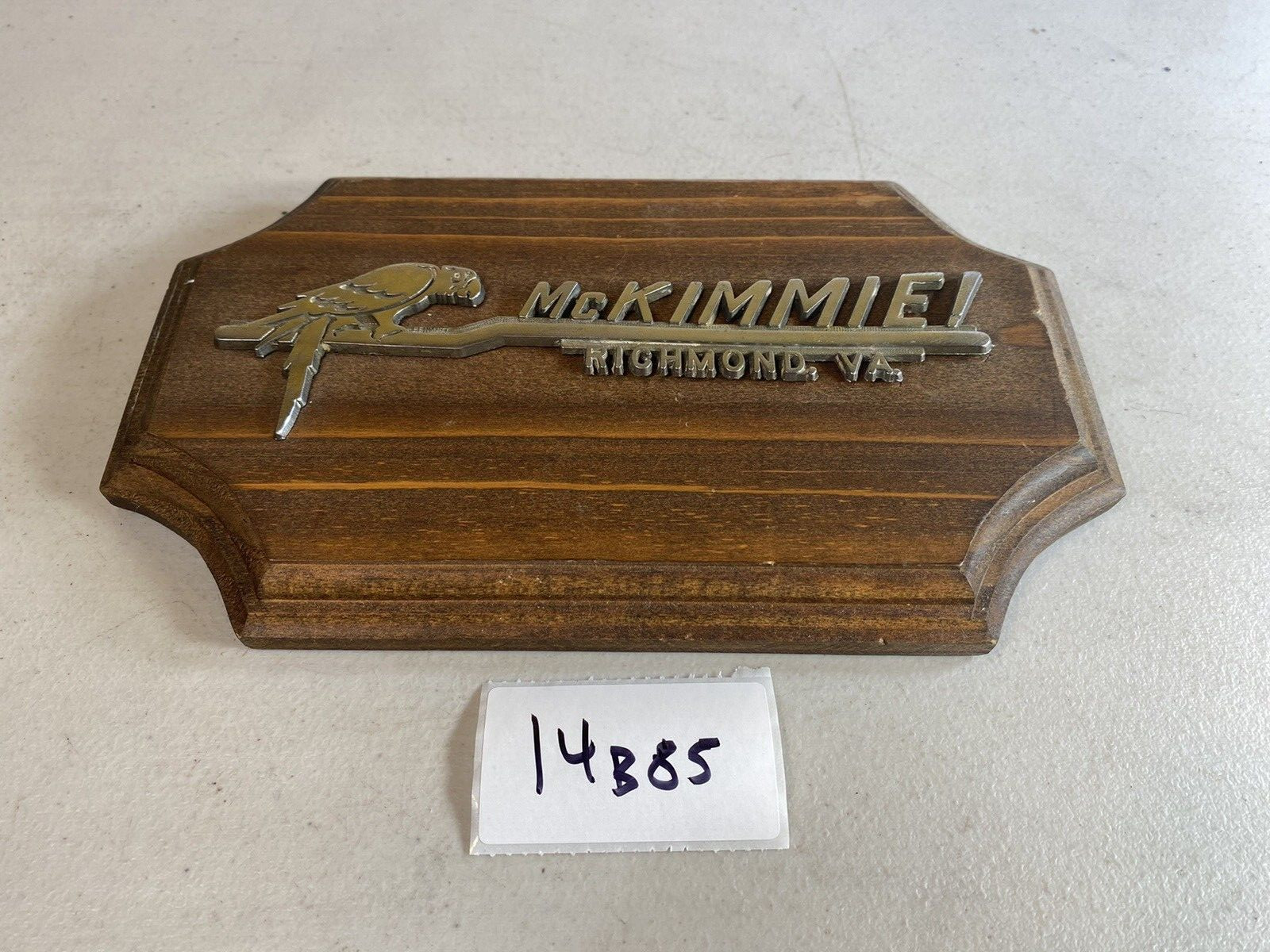 McKimmie motor company Richmond Virginia car dealership sign logo wood 14B85