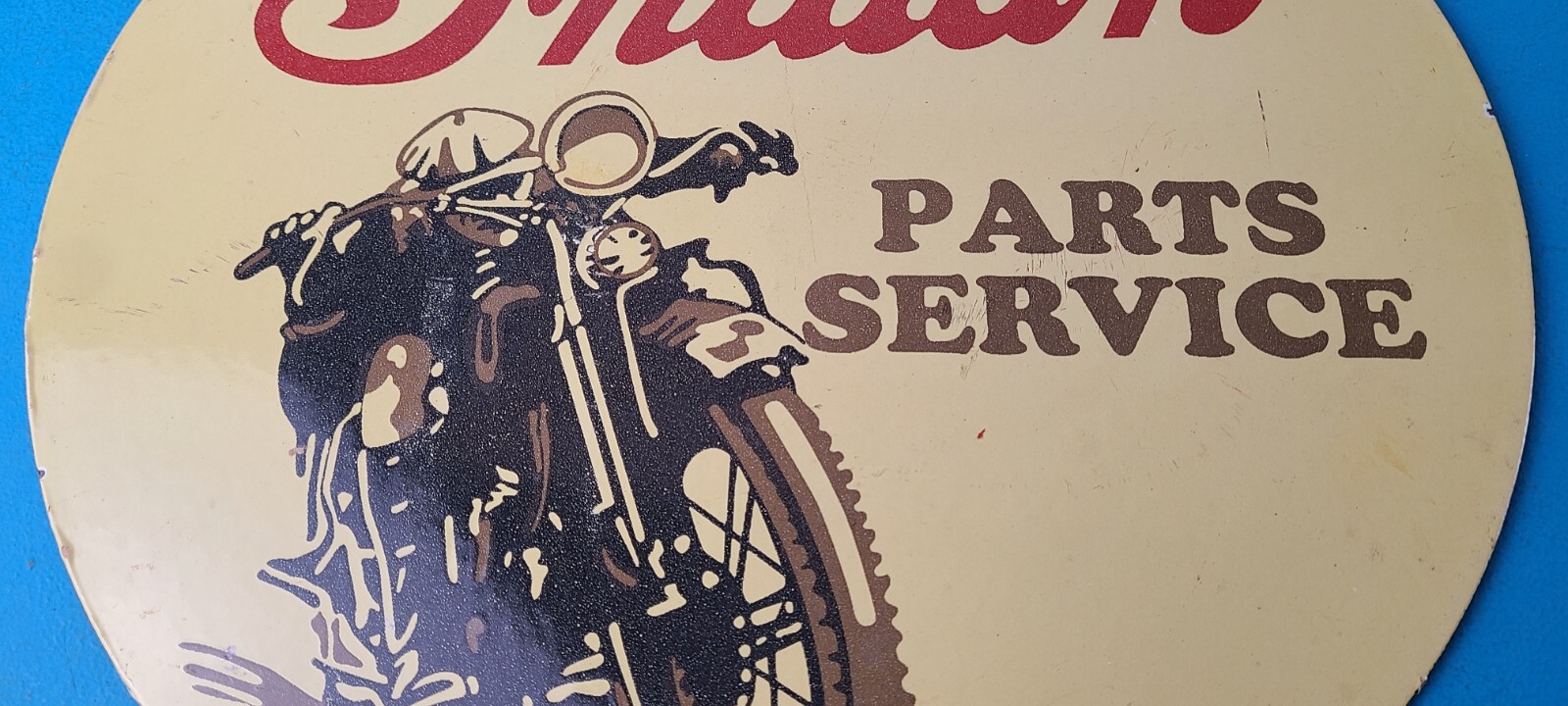 Vintage Indian Motorcycles Sign – Porcelain Gas Pump Parts & Service Sign