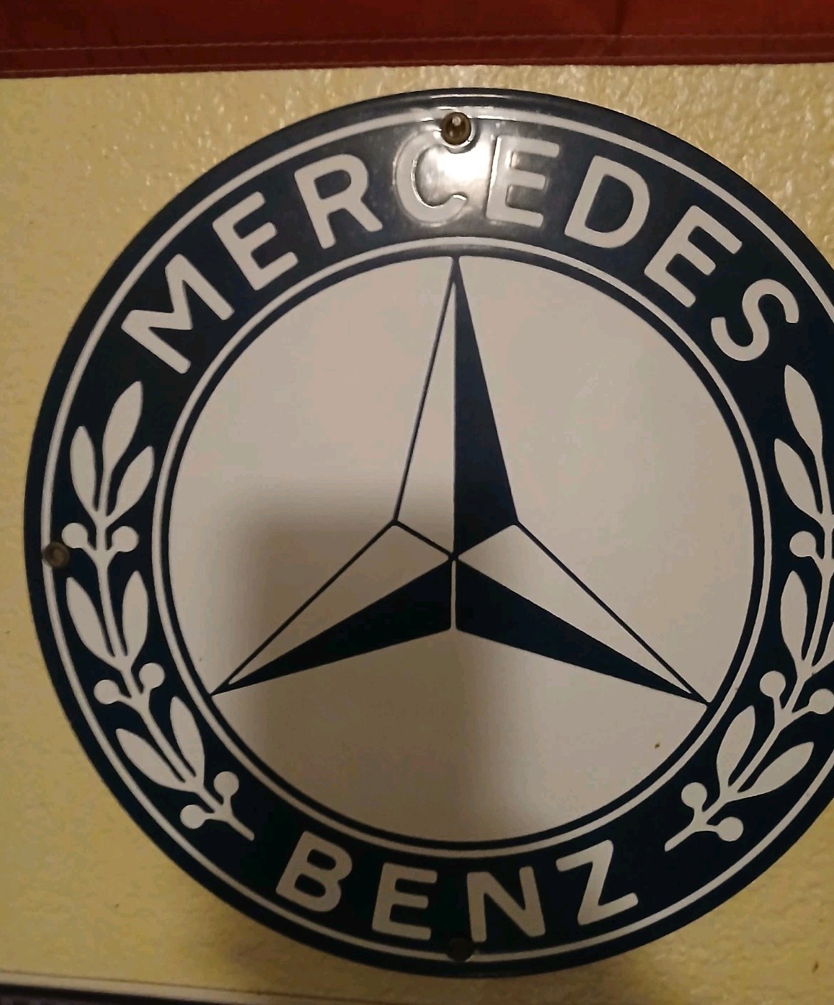 Mercedes Benz porcelain sign