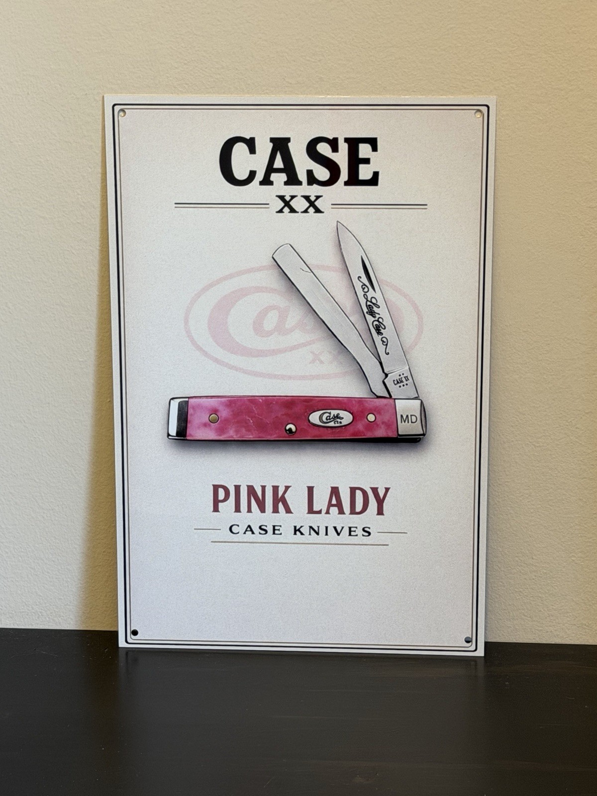 Case Knives Knife Pink Lady Advertising Vintage Style Metal Sign
