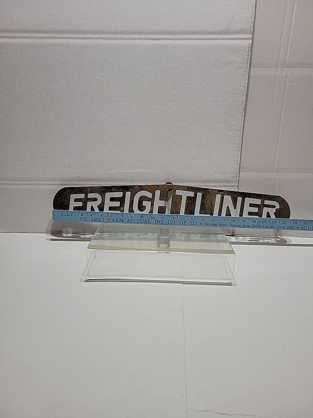 Vintage Metal FREIGHTLINER Trucker Plaque 24″×4,5″ Delivery Freight Truck Sign