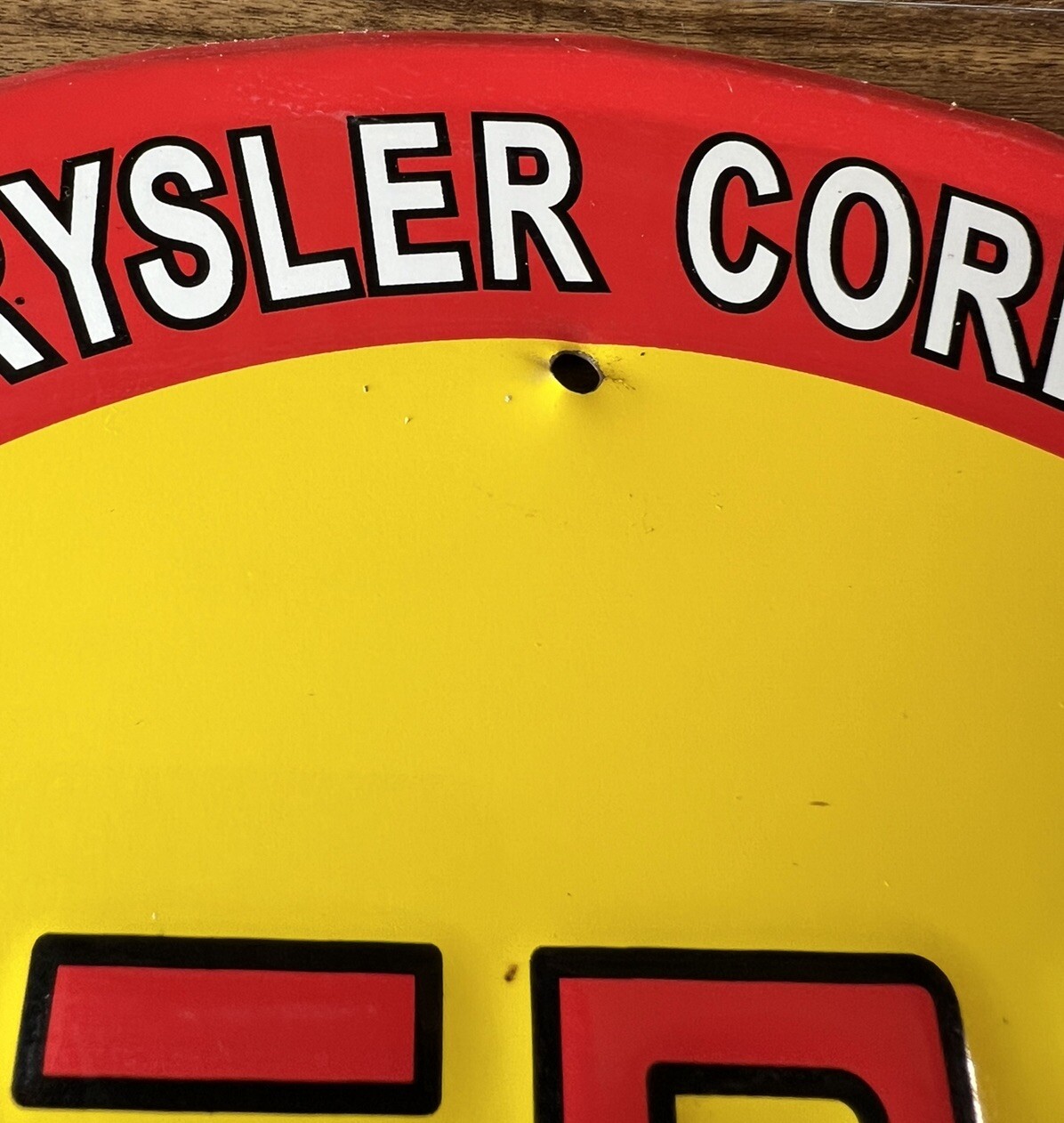 Mopar Chrysler Corp Auto Parts Large Round Tin 12″ Raised Sign Garage Mechanic