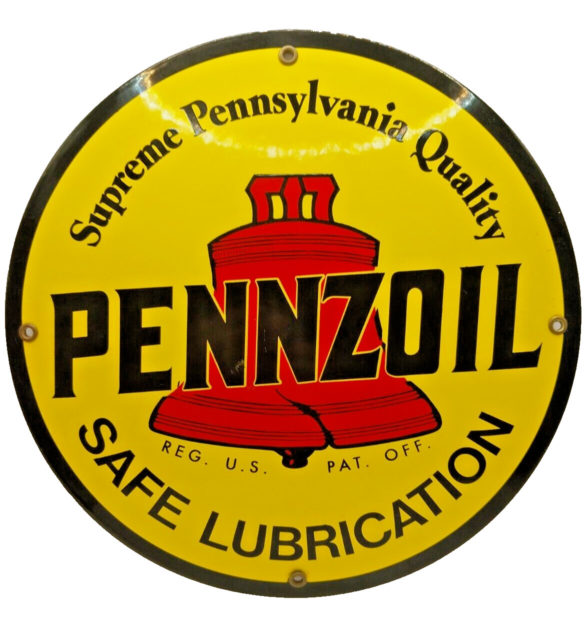 Pennzoil Heavy Metal Sign Supreme Pennsylvania Quality Safe Lubrication 12″