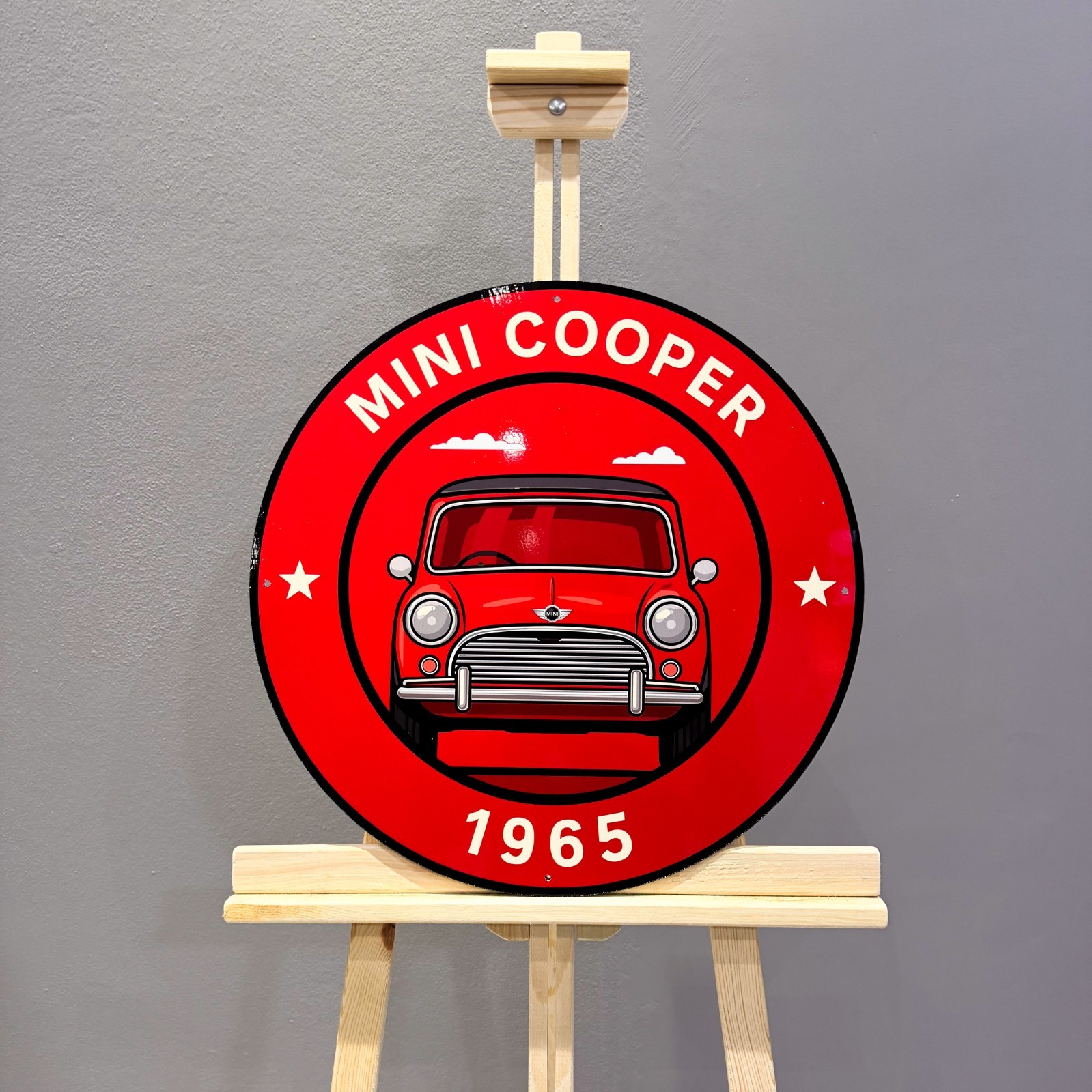 Mini Cooper 1965 – Classic Front View Vintage Heavy Metal Sign – 50 cm (19.7”)