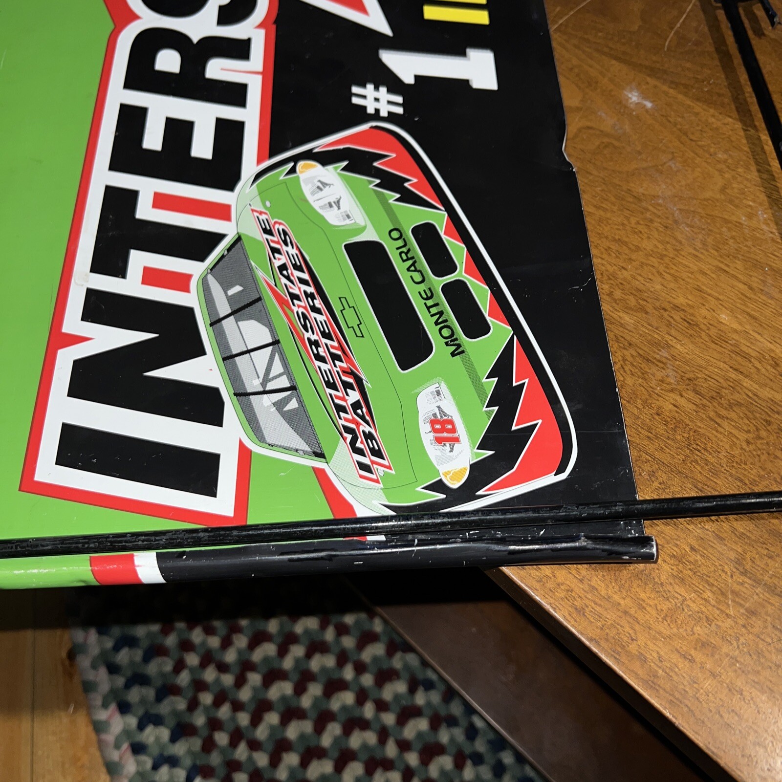 Interstate #1 in Batteries double sided metal sign nascar vintage w frame 18 car
