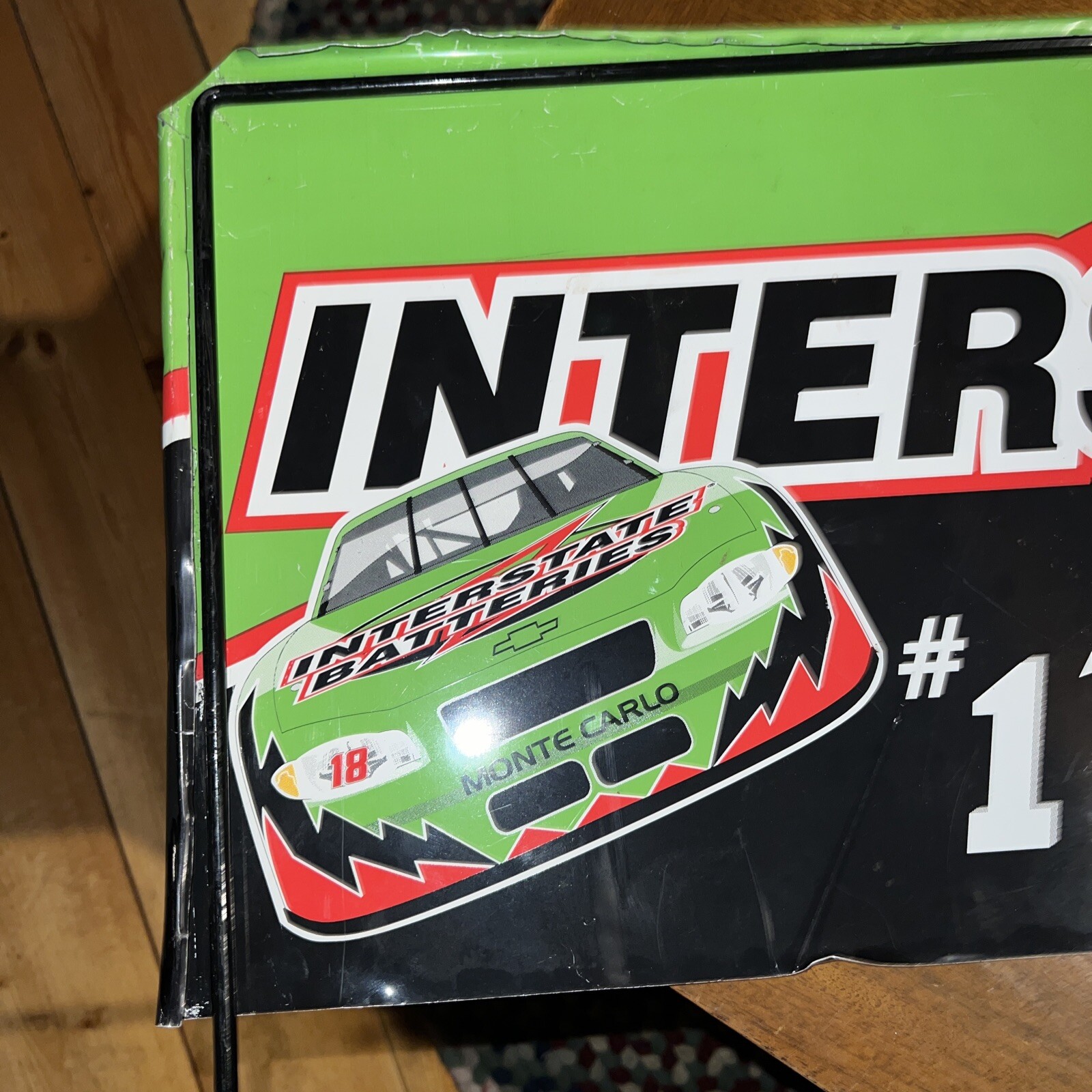 Interstate #1 in Batteries double sided metal sign nascar vintage w frame 18 car