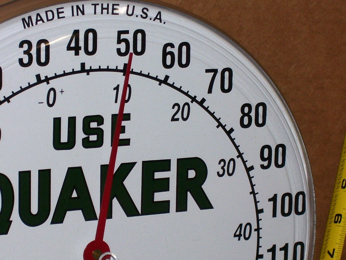 QUAKER STATE MOTOR OIL – GAS GASOLINE Auto Repair Shop THERMOMETER SIGN Made USA