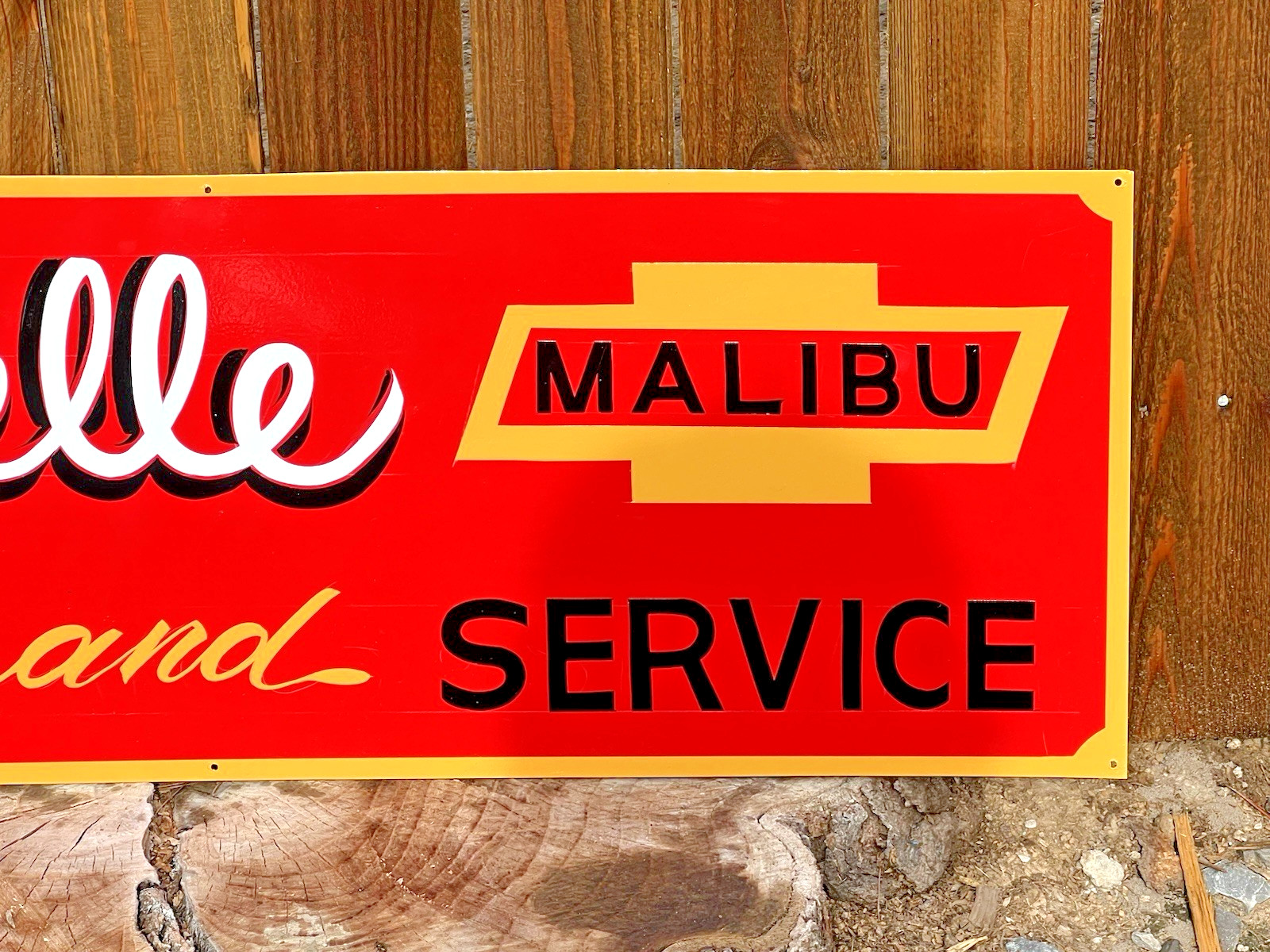 36″ CHEVELLE MALIBU SALES AND SERVICE SIGN Hand Painted CHEVROLET Shop Car ART