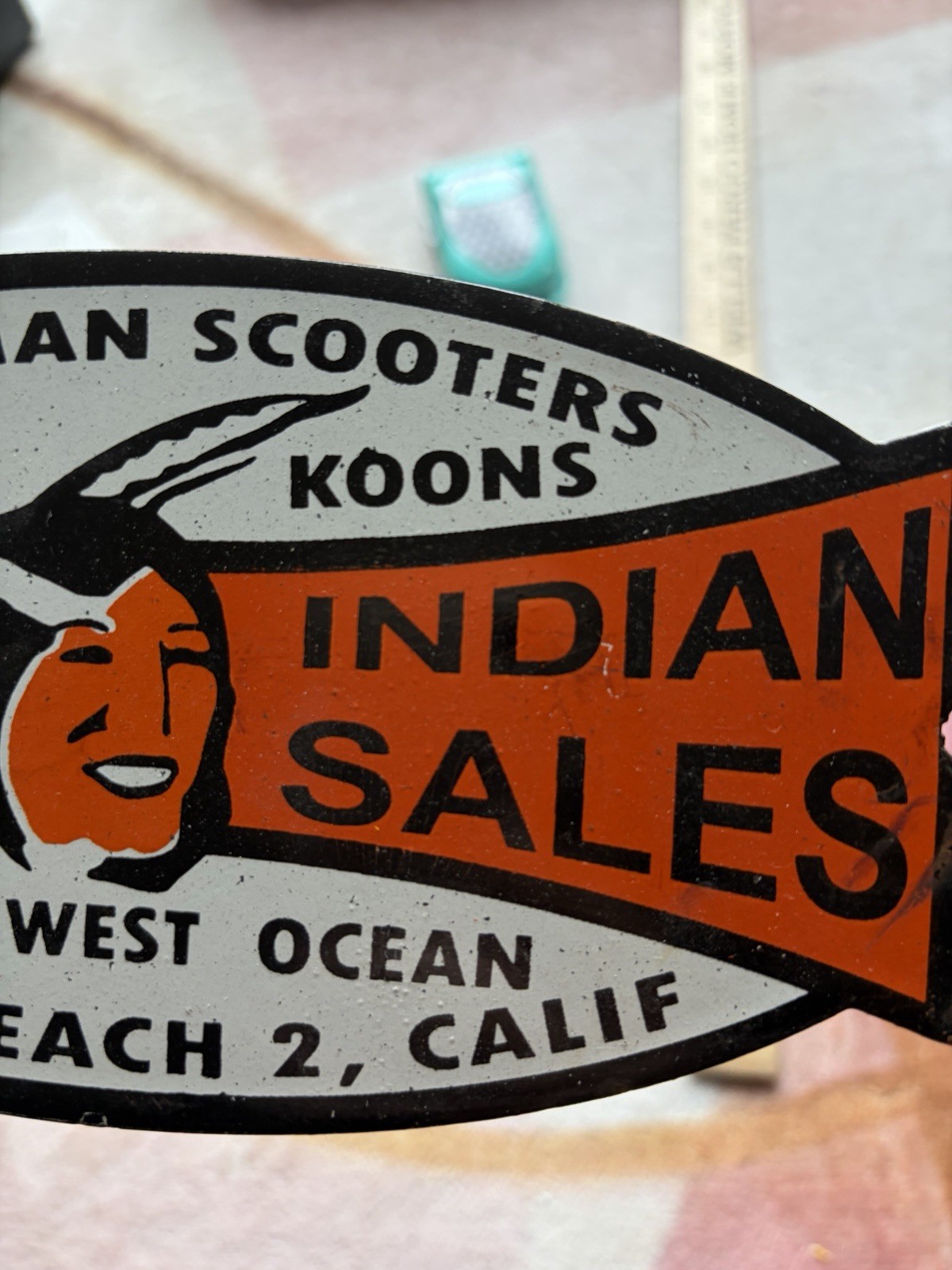 Porcelain Long Indian Beach Sales Sign