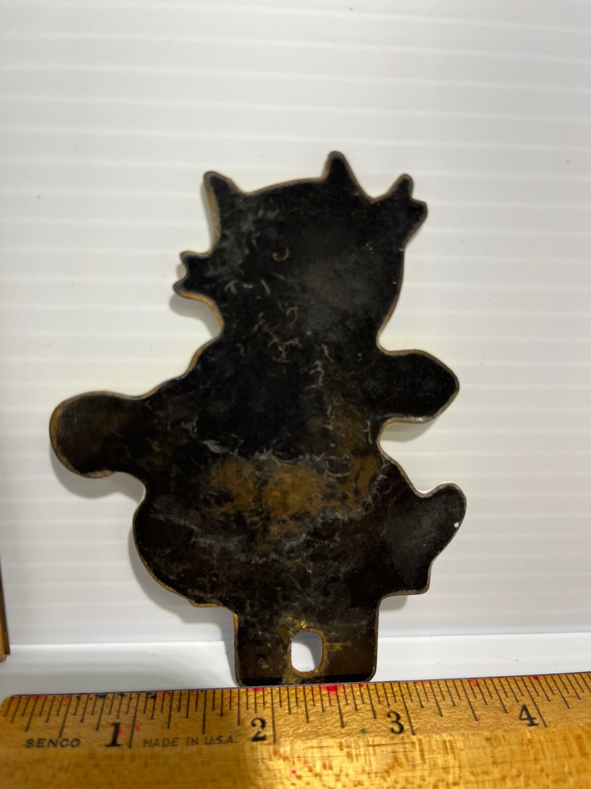 Vintage Chevrolet Porcelain Sign – Felix the Cat License Ad Topper Auto Gas Sign