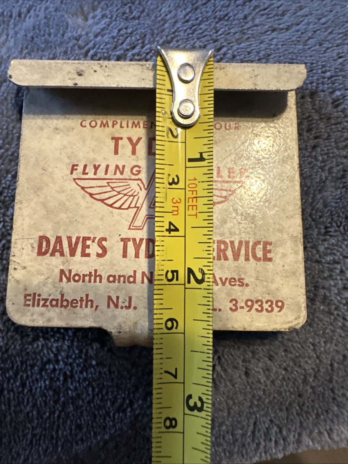 Original Tin Tydol Flying A Gas Car Window Hanger, Elizabeth, New Jersey🔥🔥🔥