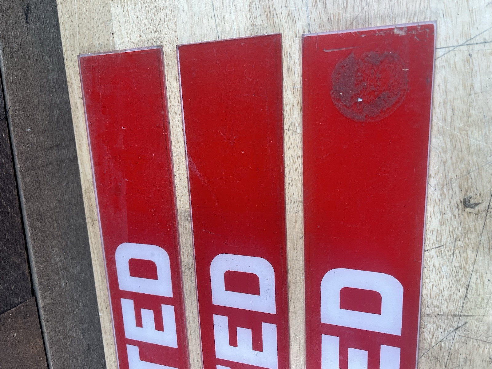 Vintage Plastic Gas Station Sign Placard “United”