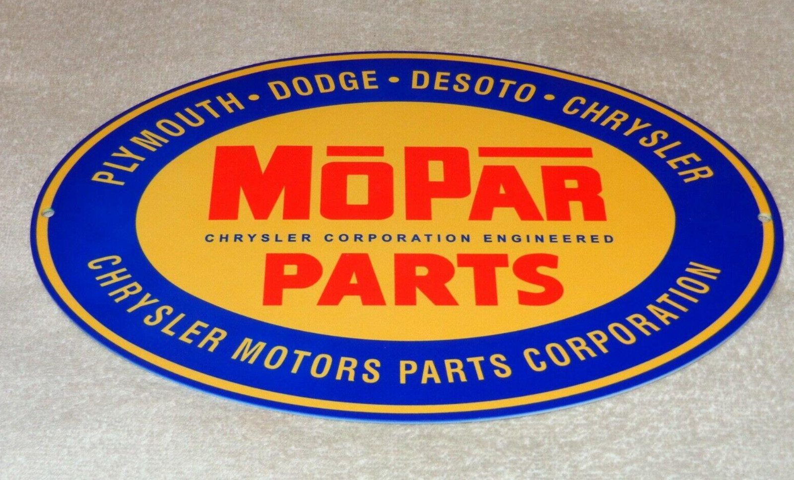 VINTAGE MOPAR PARTS CHRYSLER DODGE PLYMOUTH 1′ METAL CAR TRUCK GASOLINE OIL SIGN