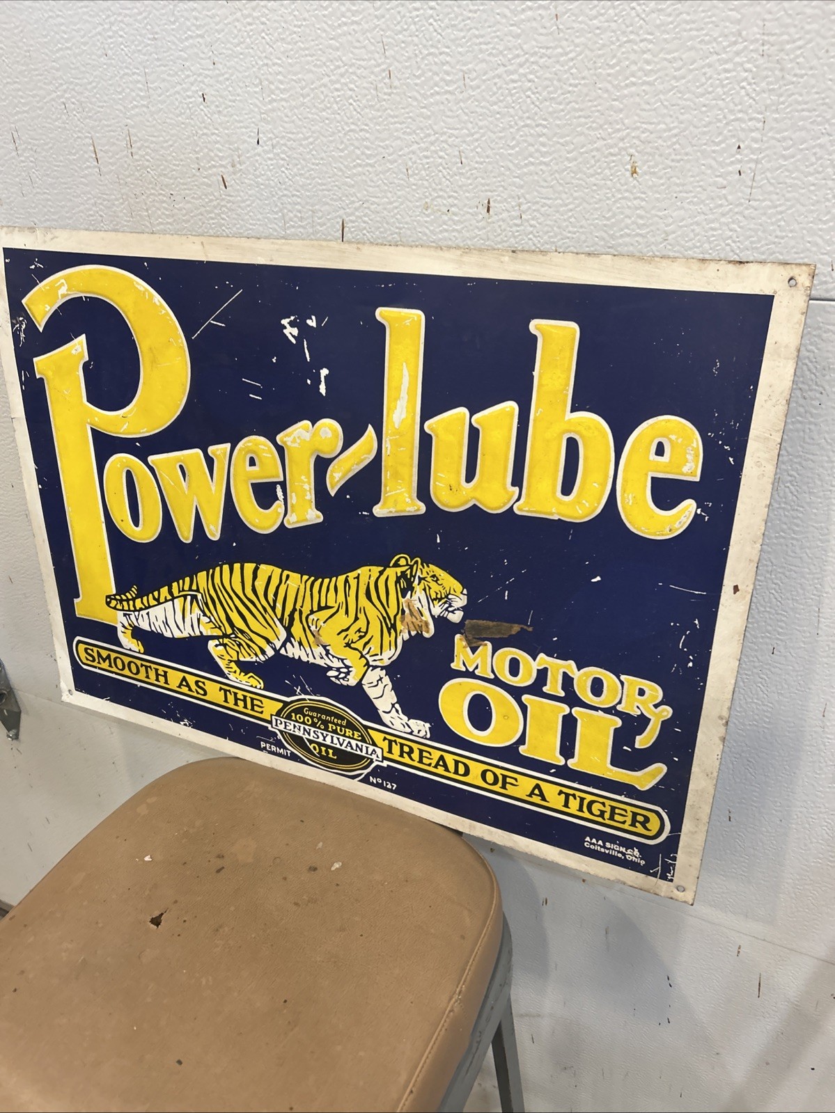 AAA Powerlube motor oil sign