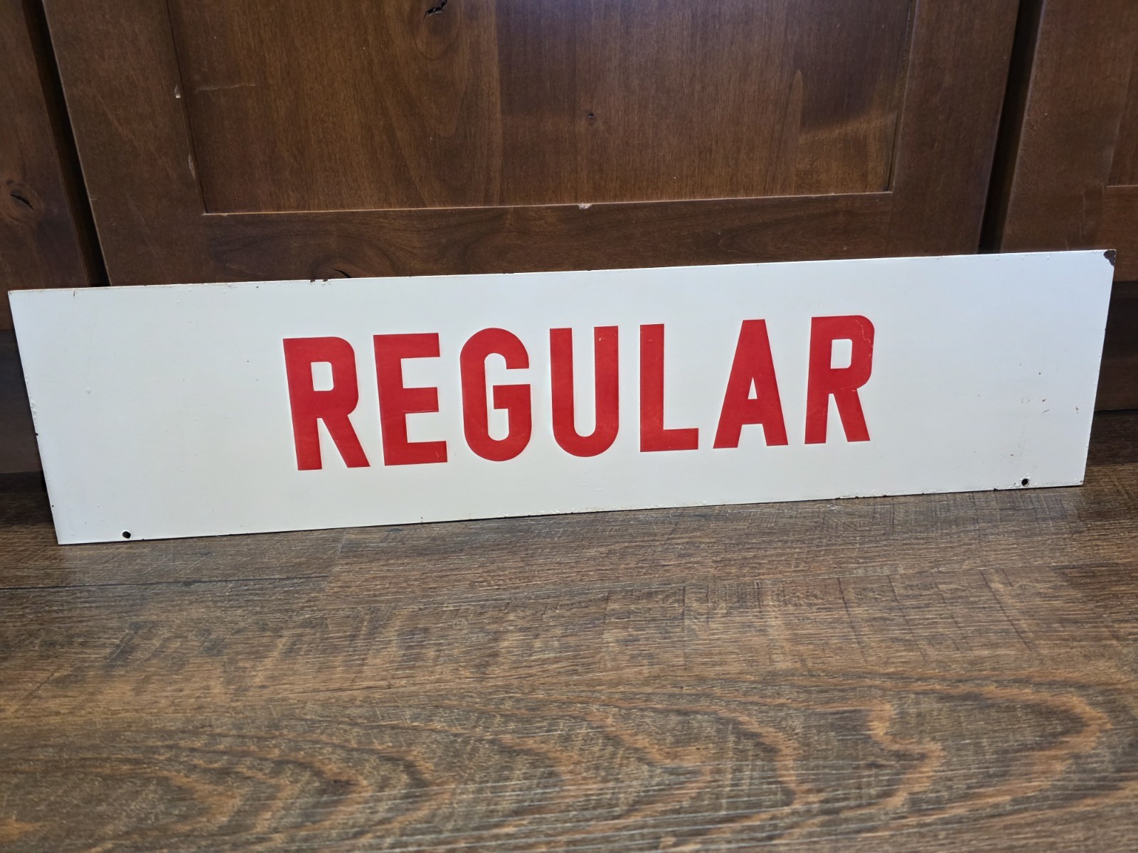 Vintage Gas Station Pump Sign PREMIUM / REGULAR Double Sided Metal Petroliana