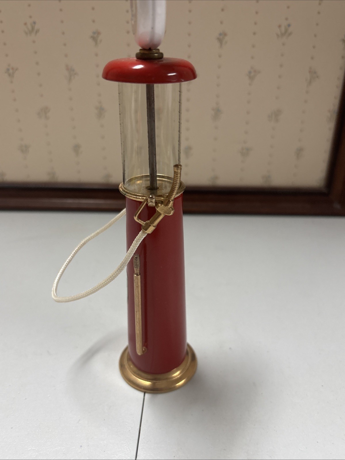 Vintage Red Crown Visible Gas Pump Miniature Replica Model, Made In The Usa