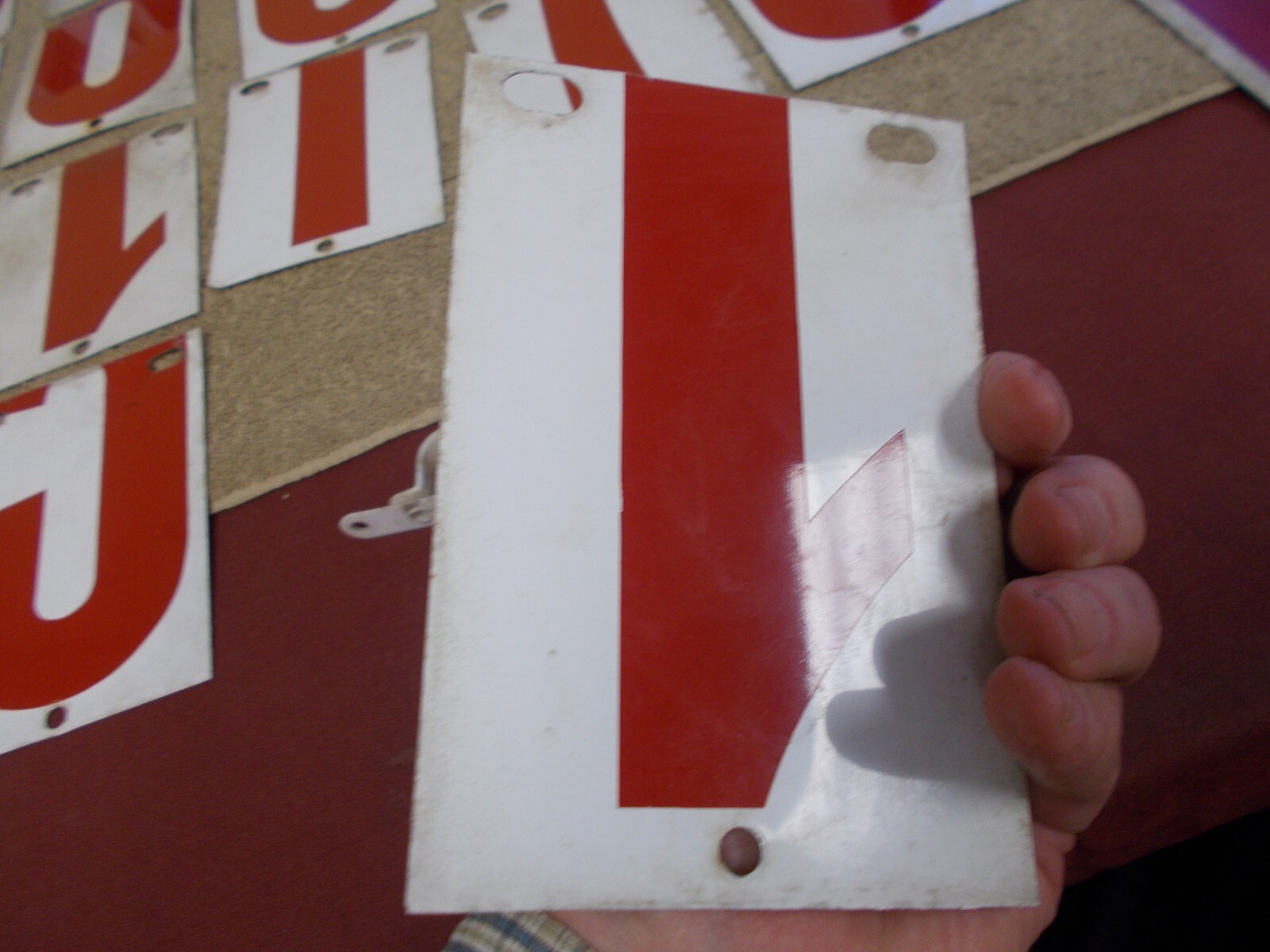 VINTAGE GAS STATION PUMP SIGN NUMBERS FLIP KEROSENE PRICE METAL DOUBLE SIDED
