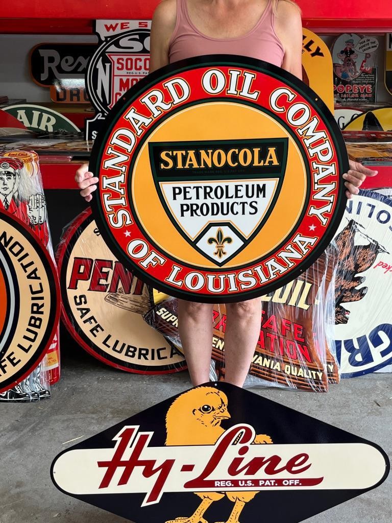Vintage Old Style Sign Standard Oil Louisiana NOT Porcelain Made in USA 30×30