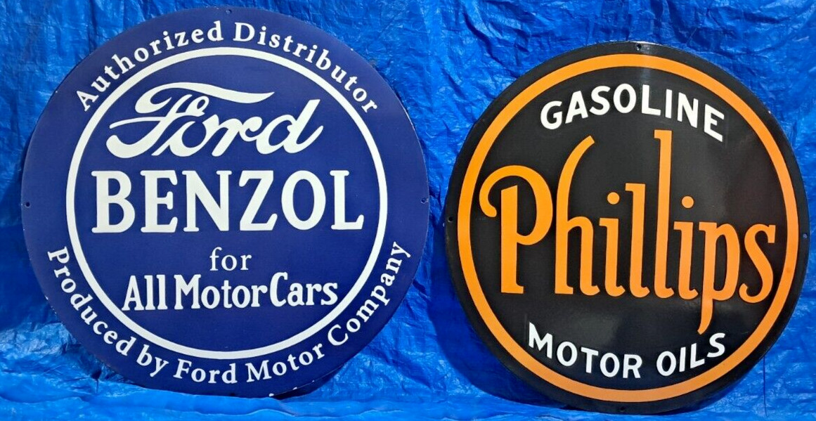 2 Porcelain Enamel Sign, More Details In Description