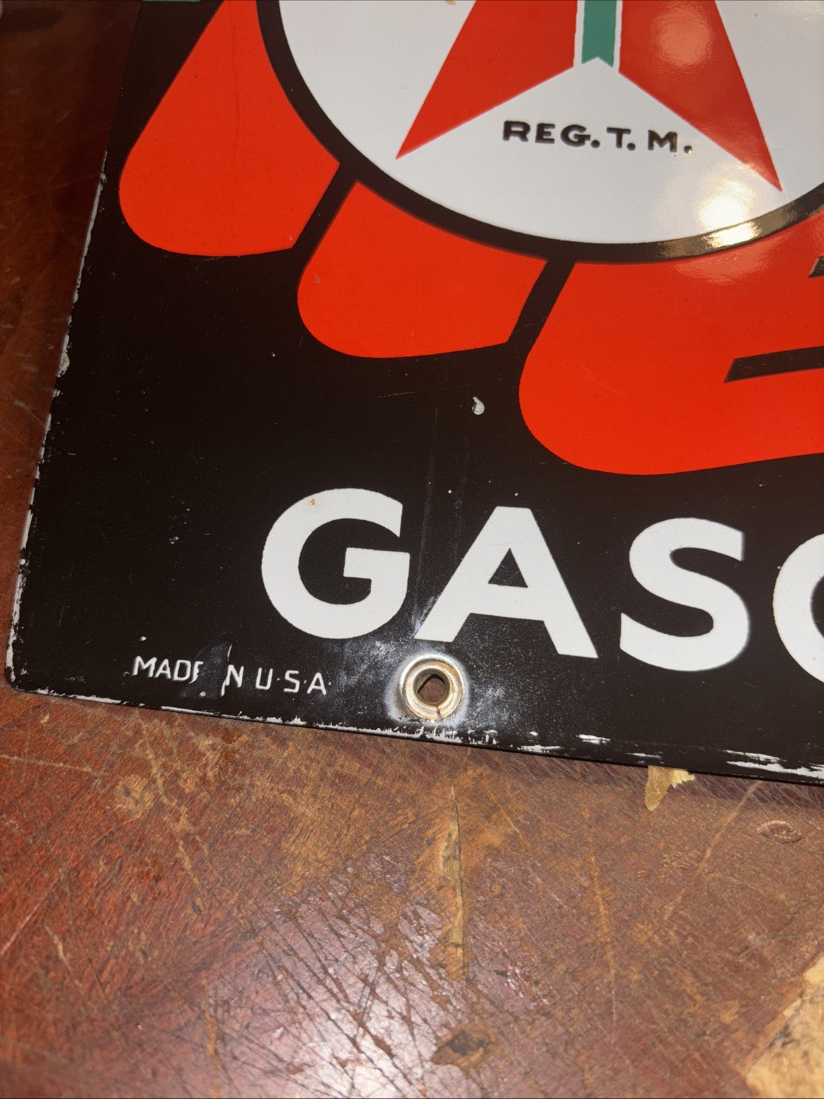 Vintage Skychief Texaco Pump Plate Dated 3-10-47