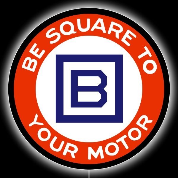 Barnsdall B Square Gasoline NEW LED Hanging Lighted Sign: 36″ Dia. Round