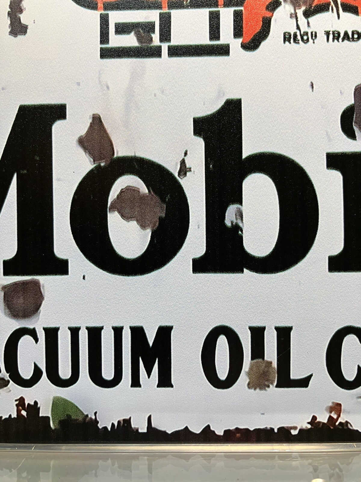 VINTAGE REPRODUCTION- TIN METAL SIGN- MAN CAVE- GAS AND OIL- MOBIL OIL SIGN