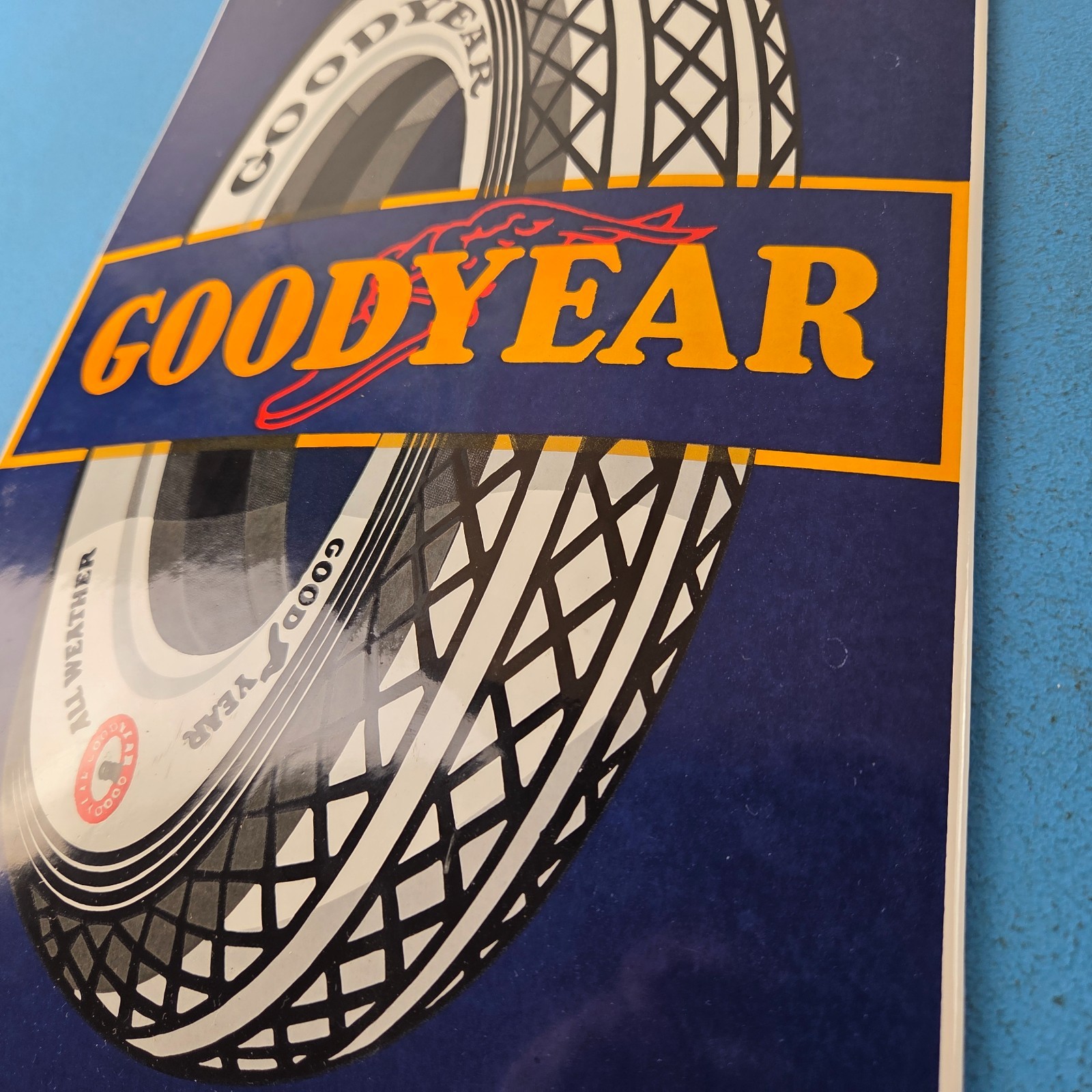 Vintage Tires Porcelain Sign – Gas Pump Service Tires Advertising Sign
