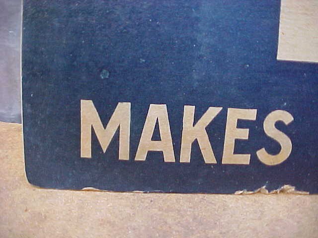 VINTAGE YEAST FOAM MAKES PERFECT BREAD CARDBOARD SIGN