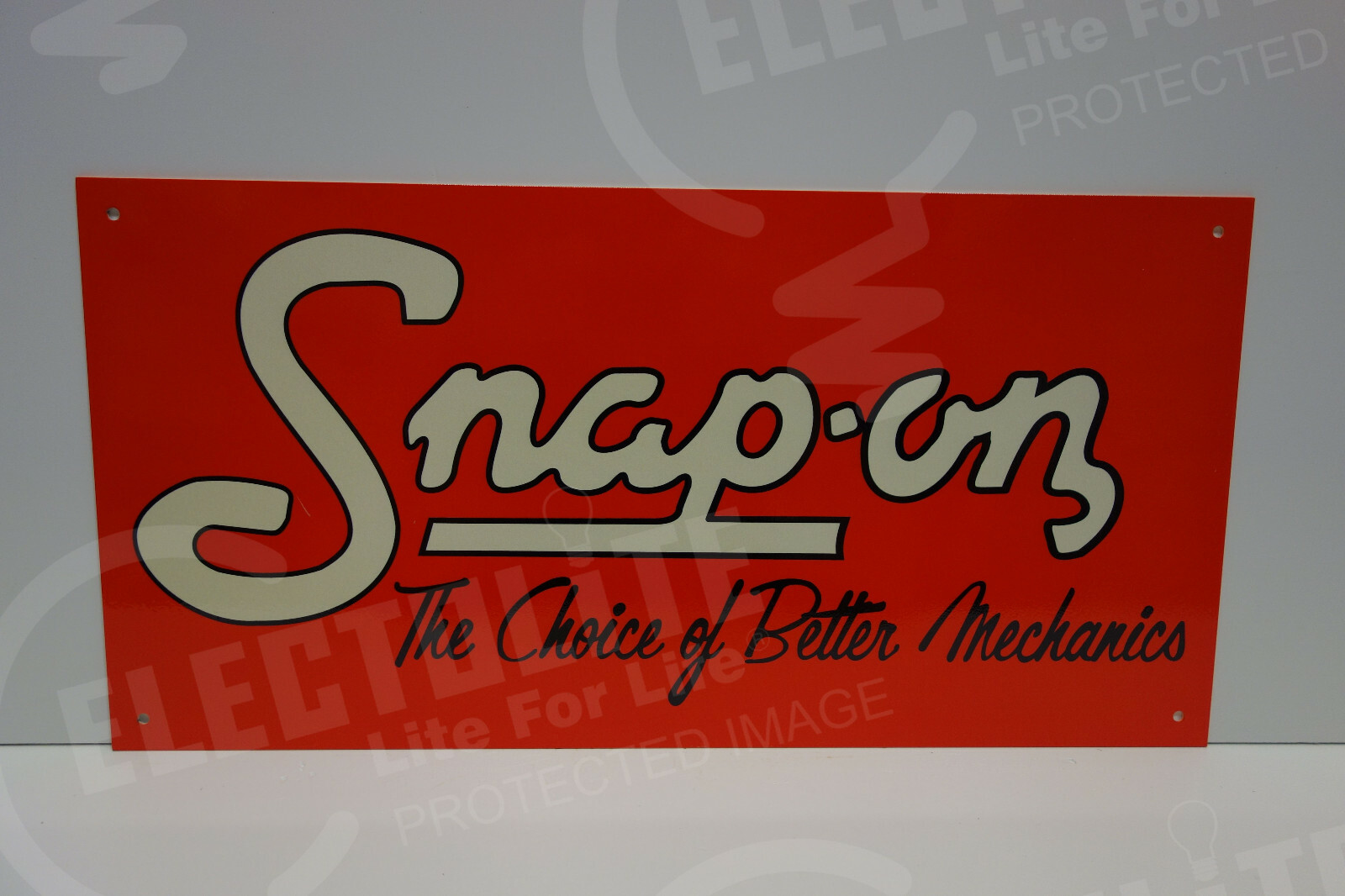 Snap On Tools DIE CUT STEEL ENAMEL MECHANICS DEALER DISPLAY SIGN 10″ BY 20″