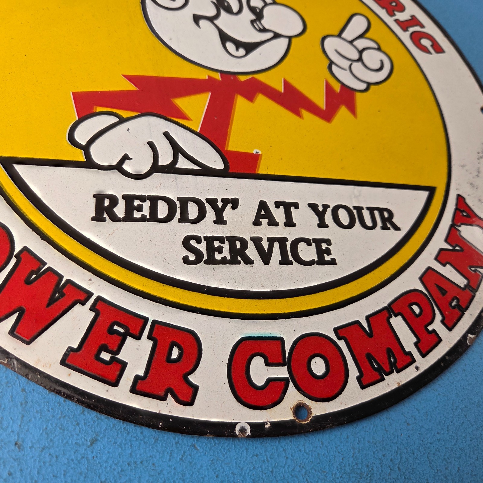Vintage Electric Service Porcelain Sign – Advertising Gas Station Pump Sign
