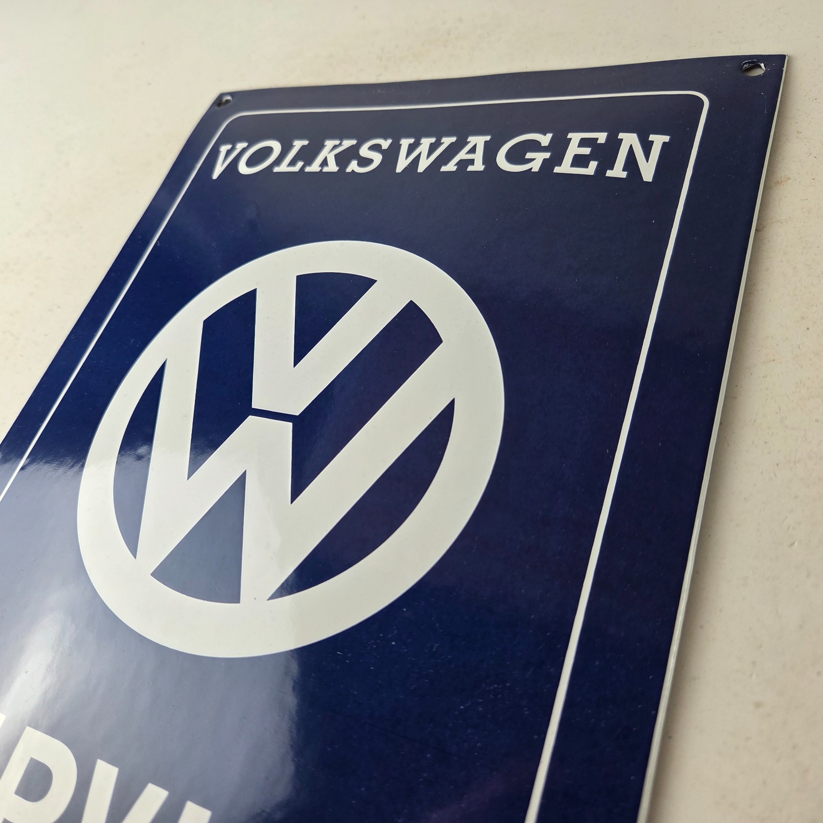 Vintage Volkswagen Sign – Service & Sales Automobile Gas Pump Porcelain Sign