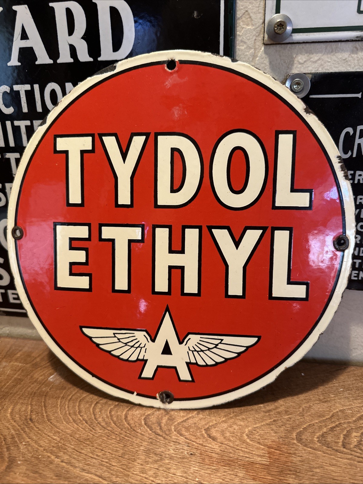 ORIGINAL & AUTHENTIC ”TYDOL FLYING A” 10 INCH PORCELAIN