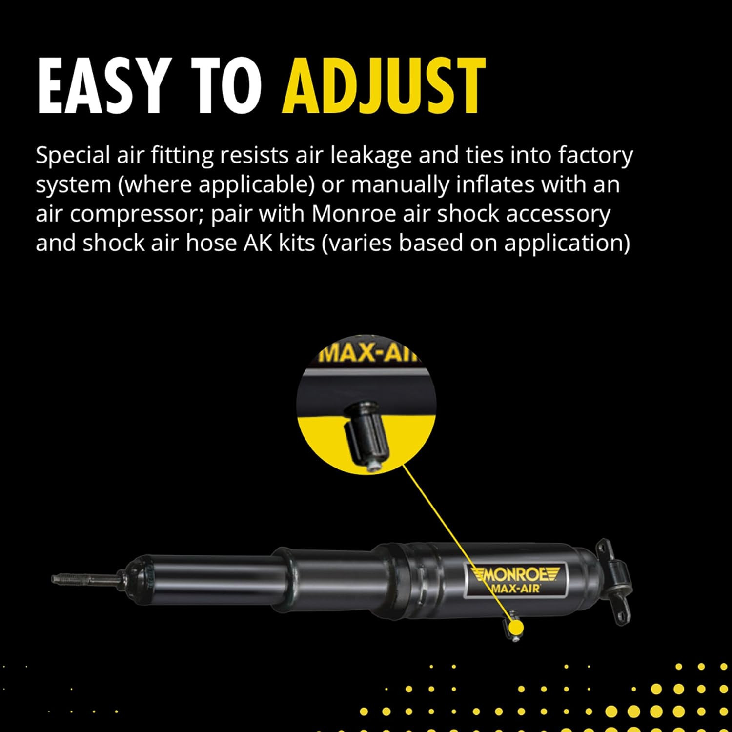 Max-Air MA700 Air Adjustable Air Shock Absorber Pack of 2 for Ford LTD