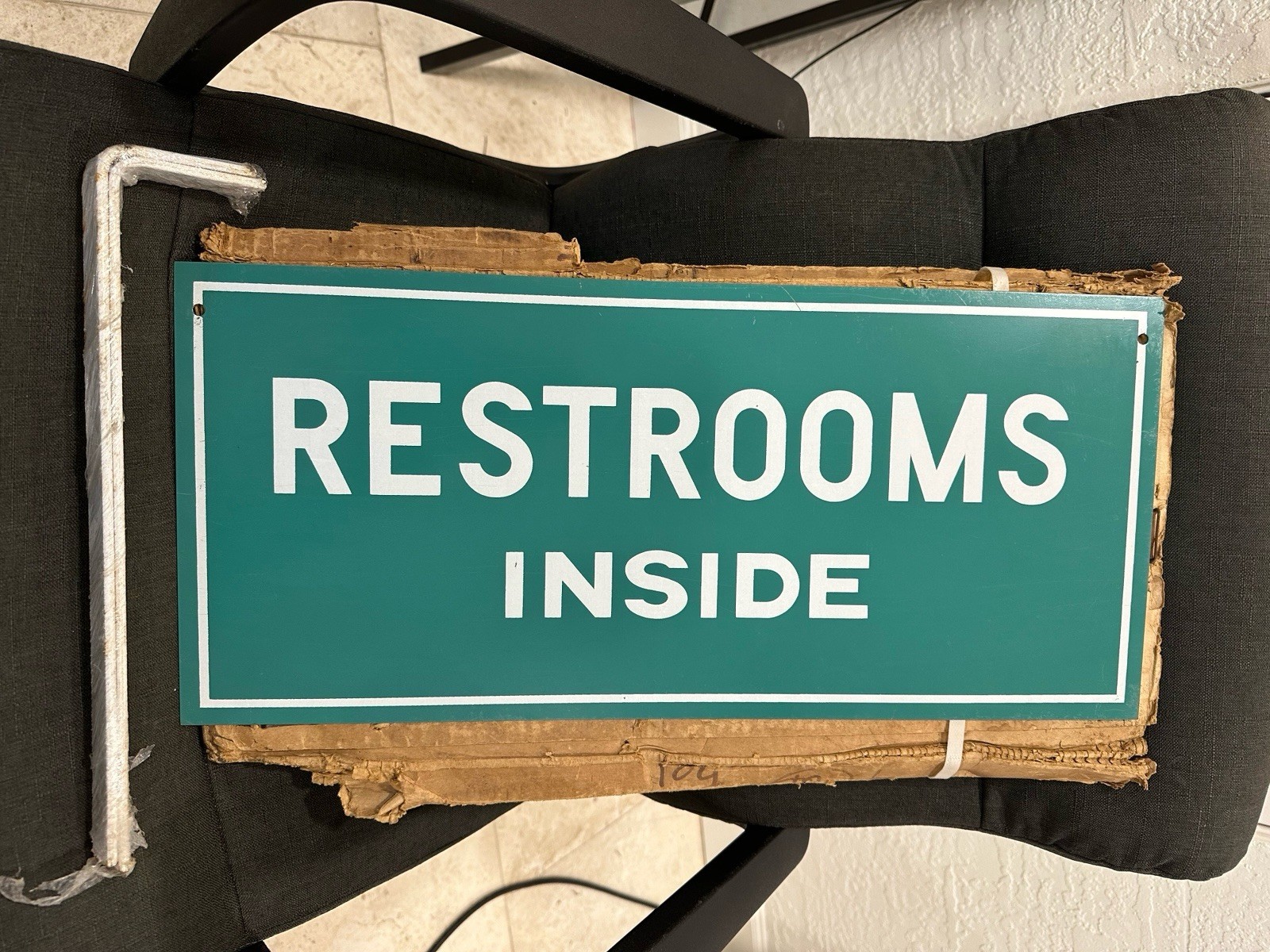 Vintage PHILIPS 66 RESTROOMS Painted Metal Sign Original Rare Gasoline Motor Oil