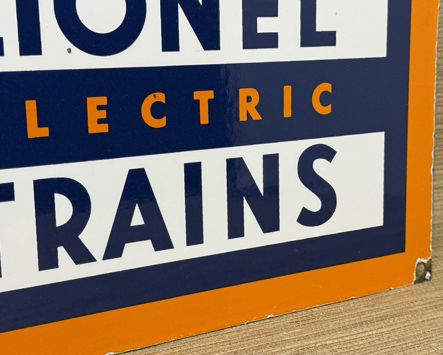 VINTAGE LIONEL ELECTRIC TRAINS PORCELAIN SIGN METAL GAS OIL STEEL U.S.A. STATION