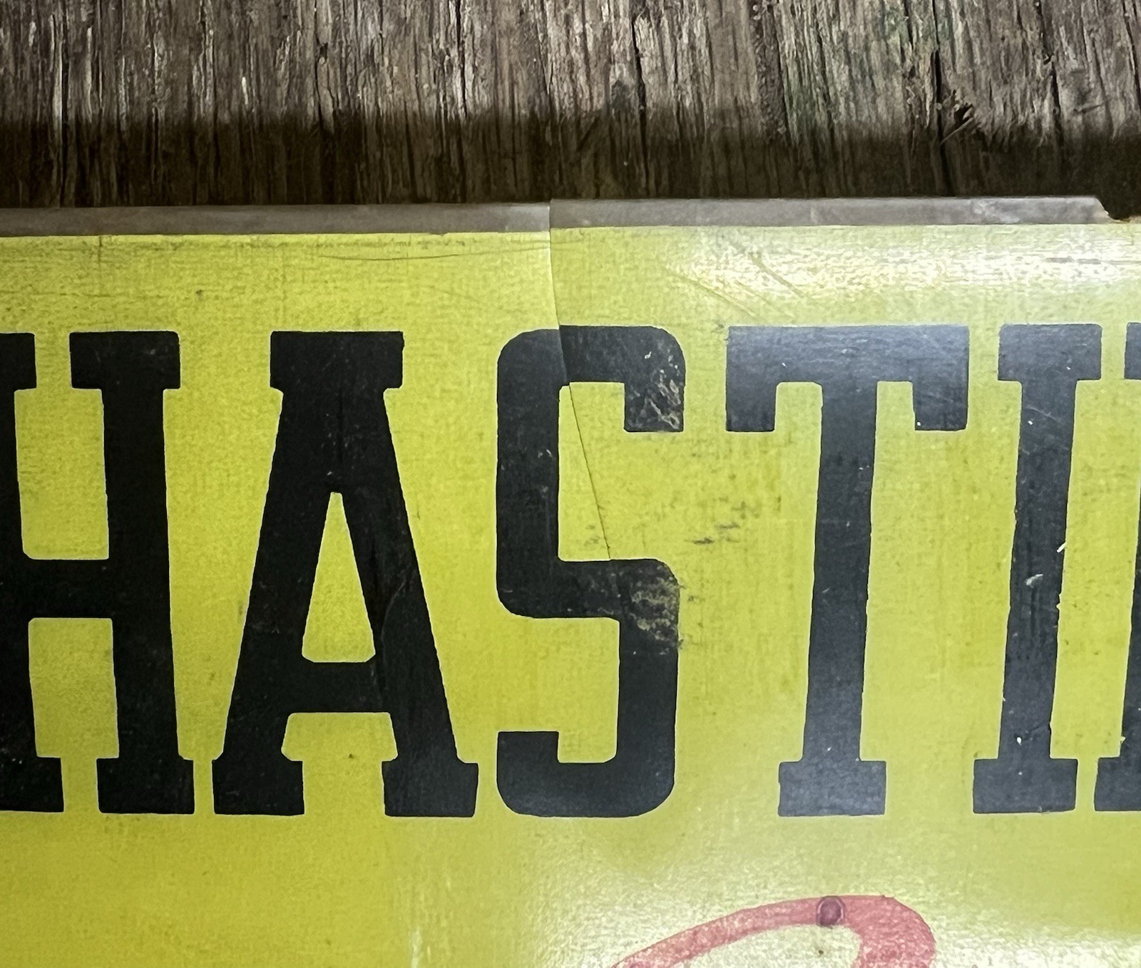 Vintage Hastings Piston Rings Dealer Advertising Sign Tough Guy Graphics 19×4
