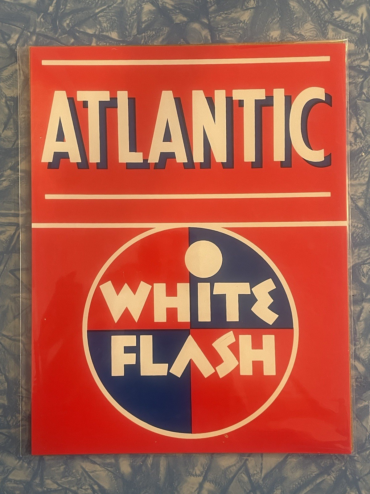 Atlantic White Flash Poster PRINT 8.5×11 Ad Sign Gas Quart Gallon Vintage Style