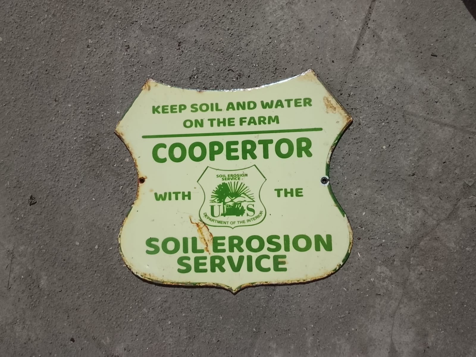 PORCELAIN COOPERTOR ENAMEL SIGN 8X8 INCHES