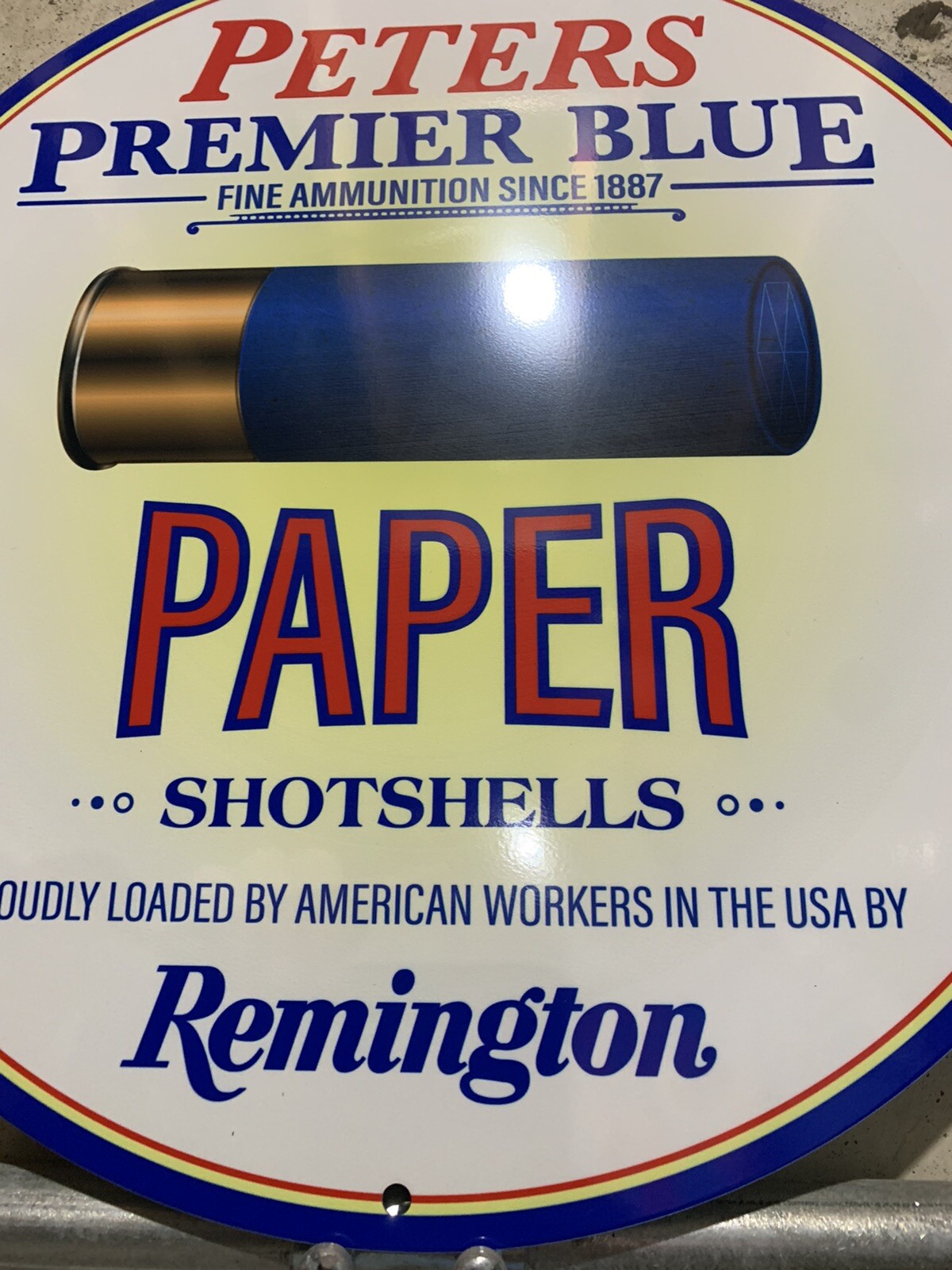 Vintage Style Peters Remington Premium Blue Ammo Heavy Quality Sign