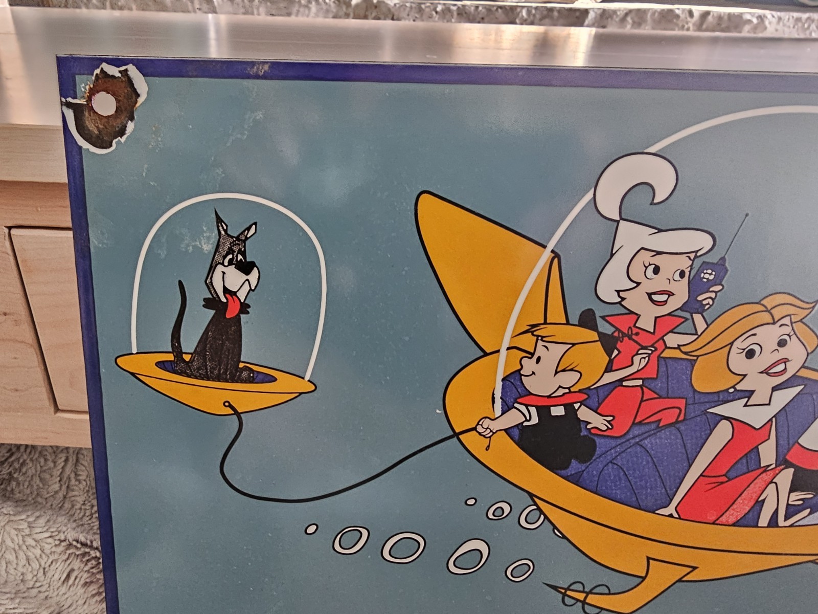 VINTAGE 1963 PHILLIPS 66 12″x10″ GASOLINE THE JETSONS MOTOR OIL PORCELAIN SIGN