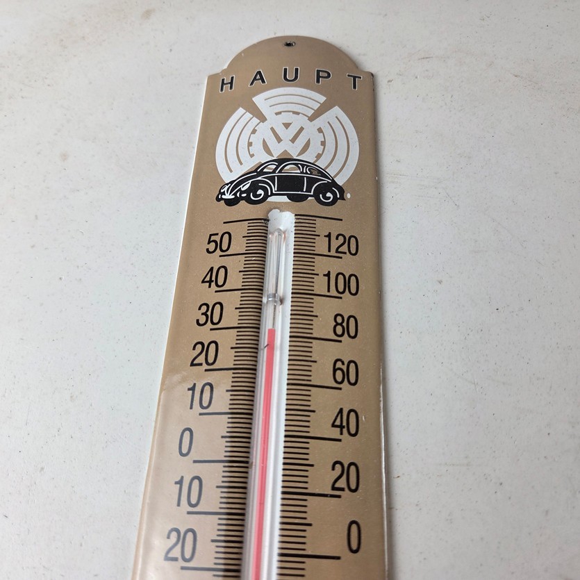 Vintage Volkswagen Automobiles Sign – Service Bug Sign on Porcelain Thermometer